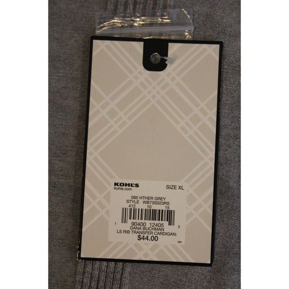 Dana Buchman Women's Open Front Gray Long Sleeve Draped Cardigan Sweater XL NWT - Picture 10 of 12